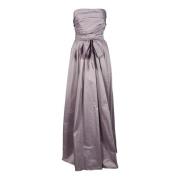 Max Mara Studio Elegant Sidenblandningsklänning Purple, Dam