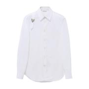 Alexander McQueen Vit Skjorta med Harness Detaljer White, Herr