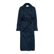 Kaffe Midnight Marine Trench Coat Jacka Blue, Dam