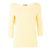 Tommy Hilfiger Damstickad topp Jada Slash-Hals Yellow, Dam