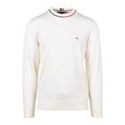 Tommy Hilfiger Bomull Stickad Tröja White, Herr