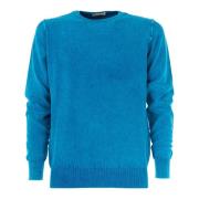 Cashmere Company Herr Crew Neck Sweater Pique Blue, Herr