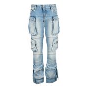 The Attico Bomull Jeans för Stiligt Utseende Blue, Dam