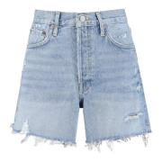 Agolde Jeansshorts med Metallknappar Blue, Dam