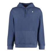 K-Way Bomull Hoodie med Ribbade Detaljer Blue, Herr