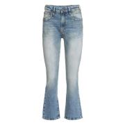 R13 Faded Denim Cropped Flared Jeans Blue, Dam