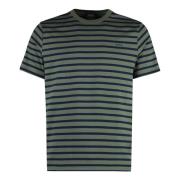 A.p.c. Randig Bomull Crew-Neck T-shirt Green, Herr