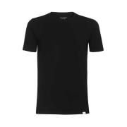 Les Deux Bomull Ribbad Crew-neck T-shirt Black, Herr