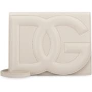 Dolce & Gabbana Logo Läder Crossbody Väska Beige, Dam