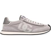 Dolce & Gabbana Låga sneakers med mockainsatser Gray, Herr