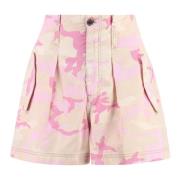 Pinko Camouflage Golf Bomullsshorts Pink, Dam