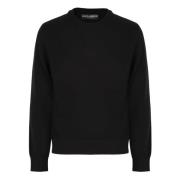 Dolce & Gabbana Lyxig Virgin Wool Stickad Tröja Black, Herr