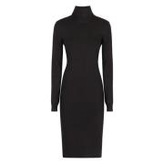 Givenchy Räfflad Stickad Turtleneck Klänning Black, Dam