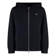 Gant Bomull Full Zip Hoodie med Fickor Black, Herr