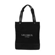 Les Deux Canvas Tote Bag med Dragkedja Black, Herr