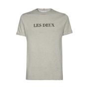 Les Deux Kontrasterande Logga Bomull T-shirt Gray, Herr