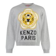 Kenzo Broderad Ullblandad Tröja Gray, Herr