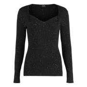 Hugo Boss Paljett Viskosblandning Pullover Tröja Black, Dam