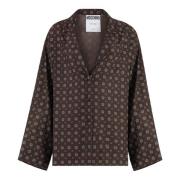 Moschino Sidens Revers Skjorta Brown, Dam