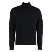 C.P. Company Räfflad polotröja med linsdetalj Black, Herr