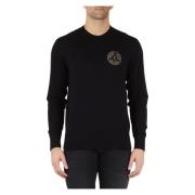 Versace Jeans Couture Bomull och Cashmere Crewneck Sweater Black, Herr