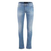 Hand Picked Slim Fit Jeans med Logoed Label Blue, Herr