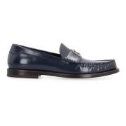 Dolce & Gabbana Läderloafers med Logodetalj Blue, Herr