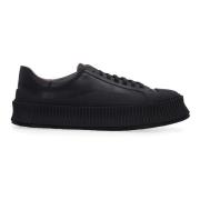 Jil Sander Låg-topp Lammskinn Sneakers Black, Herr