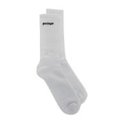 Palm Angels Broderade Logosockor White, Herr