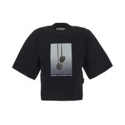 Palm Angels Stilfull Ribbdetalj Dam T-shirt Black, Dam