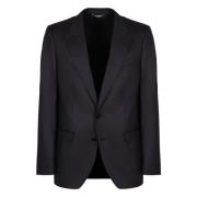 Dolce & Gabbana Ull Blazer Revers Krage Fickor Blue, Herr