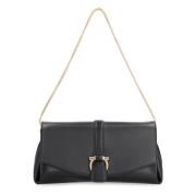 Salvatore Ferragamo Läder Crossbody-väska med Kedjehandtag Black, Dam