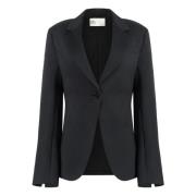 Tory Burch Polyester Reverskrage Blazer med Fickor Black, Dam