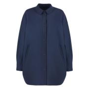 Herno Tekniskt Tyg Overshirt med Fickor Blue, Dam