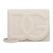 Dolce & Gabbana Logo Läder Crossbody Väska Beige, Dam