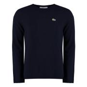 Comme des Garçons Lacoste Ulltröja med Logo Patch Blue, Herr