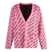 Balenciaga Ripstickad Cardigan Pink, Dam