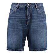 Dolce & Gabbana Denim Shorts med Baklogoetikett Blue, Herr