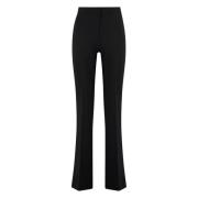 Pinko Utställda Viskosbyxor, Hög Midja, Stretch Black, Dam