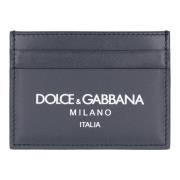 Dolce & Gabbana Korthållare i kalvskinn Blue, Herr