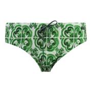 Dolce & Gabbana Majolica Print Bikini Hipster Multicolor, Herr