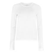 Vince Räfflad Krage Bomull T-shirt White, Dam