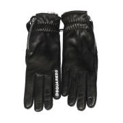 Dsquared2 Lammskinnshandskar med sidodragkedjor Black, Dam