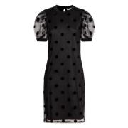 Nina Ricci Polka-dot miniklänning med ballongärmar Black, Dam