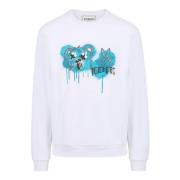 Iceberg Optisk vit crewneck sweatshirt med klassisk regular fit och Be...