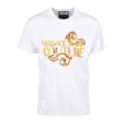 Versace Jeans Couture Bomull T-shirt med Stiligt Design White, Herr