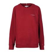 Tommy Hilfiger Avslappnad bomull-polyester blandning sweatshirt Red, D...