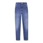 Eleventy Stretch bomulls denimbyxor Blue, Dam