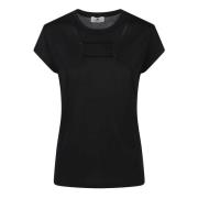 Elisabetta Franchi Avslappnad Bomull T-shirt Black, Dam