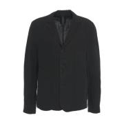 Transit Svart Linne Blazer för Män Black, Herr